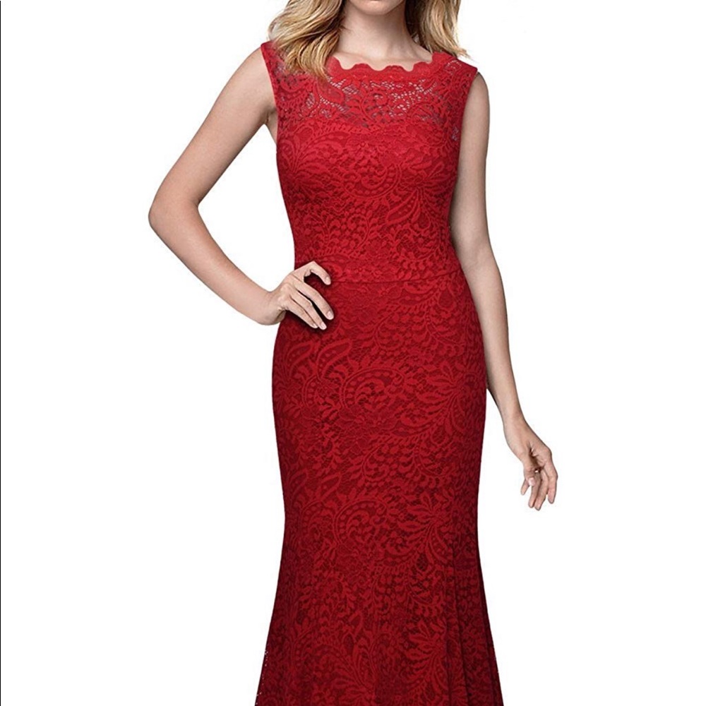 Red evening gown